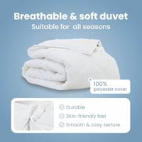 VidaXL Dekbed wit 200 x 155 x 4 cm polyester - thumbnail