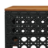 6-delige Loungeset met kussens poly rattan zwart - thumbnail