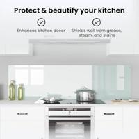 VidaXL Keuken achterwand 2 pcs wit 90 x 50 cm gehard glas - thumbnail