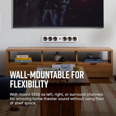 Polk Audio Signature Elite ES35 Center Speaker - Hi-Res, Dolby Atmos, DTS:X Compatibel, Slank Design - Zwart
