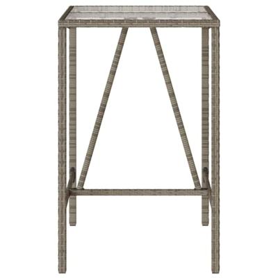 Tuinbartafel 70x70x110 cm poly rattan grijs