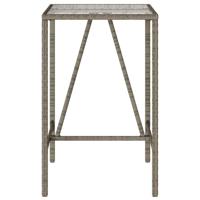 Tuinbartafel 70x70x110 cm poly rattan grijs - thumbnail