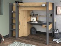 Hoogslaper HELO 90x200 cm artisan eik/grijs - thumbnail