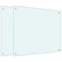 VidaXL Spatschermen keuken 2 st 70x60 cm gehard glas wit - thumbnail