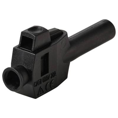 VOLTCRAFT MP-4 Laboratoriumstekker met klemaansluiting Stekker, recht Stift-Ø: 4 mm Zwart 50 stuk(s) Box