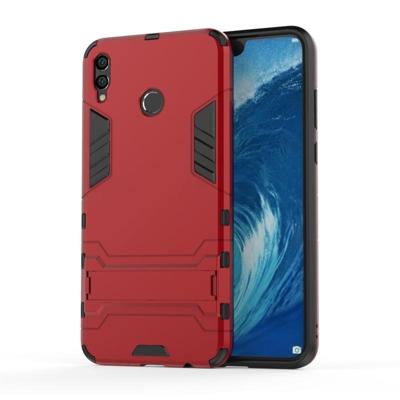 Schokbestendige PC + TPU Case voor Huawei Honor 8X Max met houder (rood)