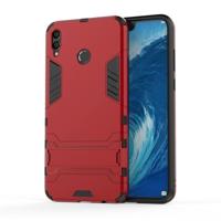 Schokbestendige PC + TPU Case voor Huawei Honor 8X Max met houder (rood) - thumbnail