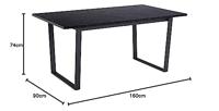 Bendt Eettafel 'Per' Marmerlook, 160 x 90cm, kleur zwart - thumbnail