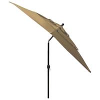 VidaXL Parasol 3-laags met aluminium paal 2,5x2,5 m taupe - thumbnail