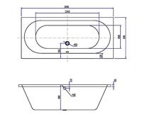 Ligbad Wiesbaden Portus RD Inbouw 180x80x49 Acryl Mat Wit - thumbnail