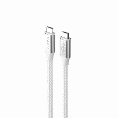 Havit CB6290 - USB Type C naar USB Type C-kabel, 1 m (wit/grijs)