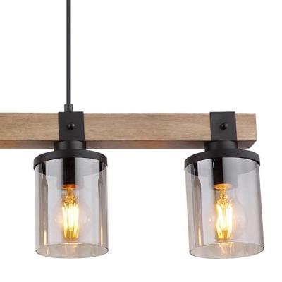 Globo Houten hanglampLila 4-lichts - 15555-4H