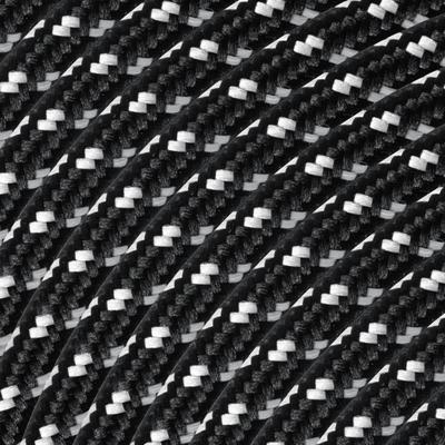Strijkijzersnoer - Zwart Wit - stof - bestel 30 meter - elektriciteitssnoer 3 aderig - textielkabel 3x0.75m² - VDE gekeurd - maak je eigen unieke lamp!