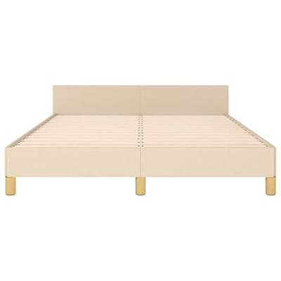 Bedframe zonder matras stof crèmekleurig 140x200 cm