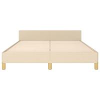 Bedframe zonder matras stof crèmekleurig 140x200 cm - thumbnail