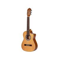 Ortega RQ39 Requinto Series Pro Natural 1/2-formaat klassieke gitaar met gigbag - thumbnail
