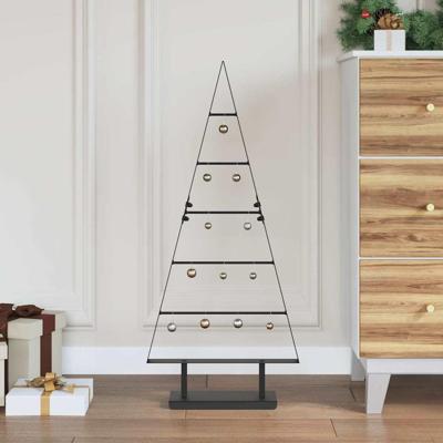 Metalen kerstboom met standaard Zwart 90 cm Staal Metalen kerstboom met standaard Zwart 90 cm Staal