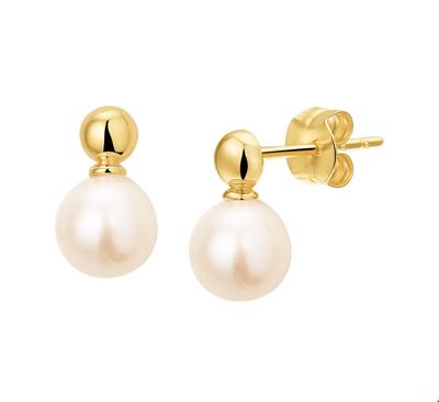 TFT Oorknoppen Parel Geelgoud Glanzend 9 mm x 5.5 mm TFT Oorknoppen Parel Geelgoud Glanzend 9 mm x 5.5 mm