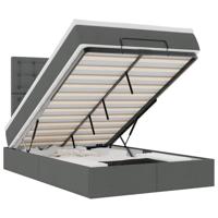 Ottoman bed met matras 120x190 cm stof donkergrijs - thumbnail