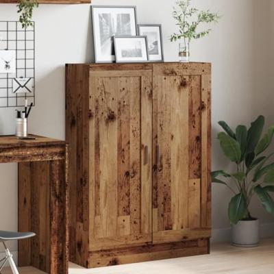 Boekenkast 82,5x30,5x115 cm bewerkt hout oud houtkleurig