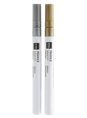 HEMA Merkstift goud/zilver - 2 stuks