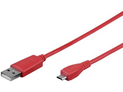 Goobay USB 2.0 Aansluitkabel [1x USB-A 2.0 stekker - 1x Micro-USB 2.0 B stekker] 0.95 m Rood