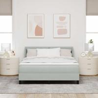 Boxspringbed met matras lichtgrijs 140x190 cm - thumbnail