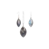 Set Oorbellen en Hanger Labradoriet - thumbnail