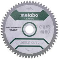 Metabo Cirkelzaagblad "Multi Cut" HW/CT Ø 216 mm, 60T FZ/TZ 5°n - 628066000 - thumbnail