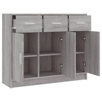Dressoir 91x28x75 cm bewerkt hout grijs sonoma eikenkleurig - thumbnail