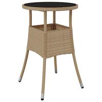 5-delige Tuinset met kussens poly rattan en glas beige - thumbnail