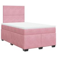 Boxspring met matras fluweel roze 120x200 cm - thumbnail