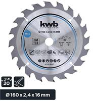 kwb 584357 Hardmetaal-cirkelzaagblad 160 x 16 mm 1 stuk(s) - thumbnail