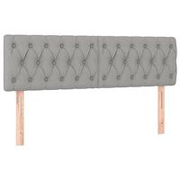 Boxspring met matras stof lichtgrijs 140x200 cm - thumbnail