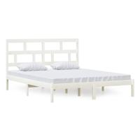 Bedframe massief grenenhout wit 160x200 cm - thumbnail
