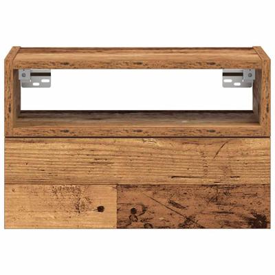 Nachtkastje wandgemonteerd 45x26x28,5 cm oud houtkleurig - thumbnail