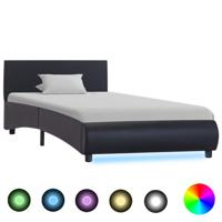 Bedframe met LED kunstleer zwart 90x200 cm - thumbnail