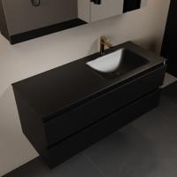 MONDIAZ AIVY 120cm badmeubel Urban, wastafel Urban solid surface rechts 1 kraangat met spiegelkast (AI-351641URBAN-SI - AI-M120URRE - AI-C120URMI) - thumbnail