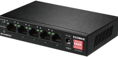 Edimax ES-5104PH V2 Netwerk Schakelaar 10/100 Mbit
