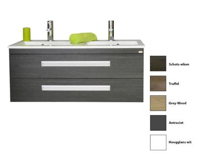 Sanicare Q2 badkamermeubel met 2 laden 120 cm grey-wood Sanicare Q2 badkamermeubel met 2 laden 120 cm grey-wood