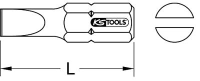 KS Tools 911.2250 Gleuf-bit 6.5 mm S2-staal Vernikkeld C 6.3 5 stuk(s)