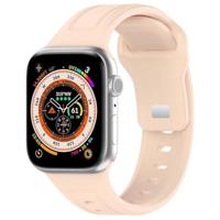 By Qubix - Square siliconen band - Zandroze - Compatible met Apple Watch 44mm / 45mm / 46mm / 49mm - Compatible Apple watch bandjes - thumbnail