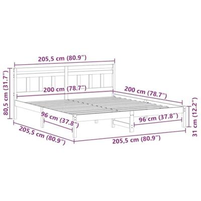 Bedframe met hoofdeinde Wit Massief grenenhout