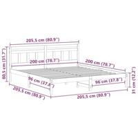 Bedframe met hoofdeinde Wit Massief grenenhout - thumbnail