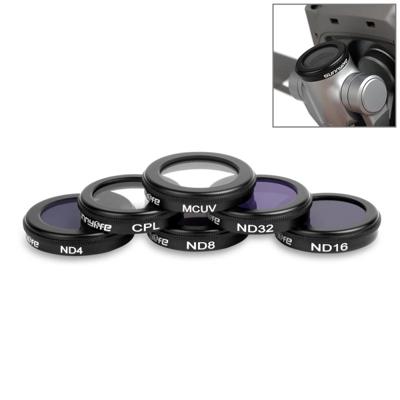 Sunnylife 6 in 1 HD MCUV + CPL ND4 + ND8 PLUS ND16 PLUS ND32 Lens Filter Kit voor DJI Mavic 2 Pro / Zoom