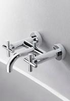 Hotbath Cobber lage wastafelmengkraan met gebogen uitloop zonder waste mat wit CB003CWH - thumbnail