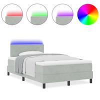 Boxspring bed met matras Lichtgrijs 120 x 190 cm Fluweel - thumbnail