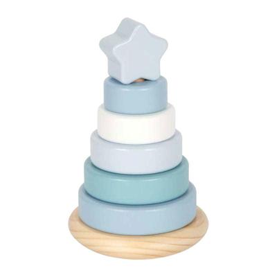 Small Foot - houten stapeltoren blauw - 7dlg.