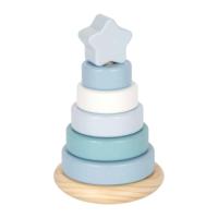 Small Foot - houten stapeltoren blauw - 7dlg. - thumbnail