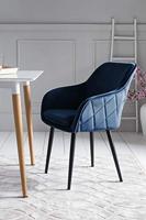 Artistiq Eetkamerstoel 'Juna' Velvet, kleur Blauw - thumbnail